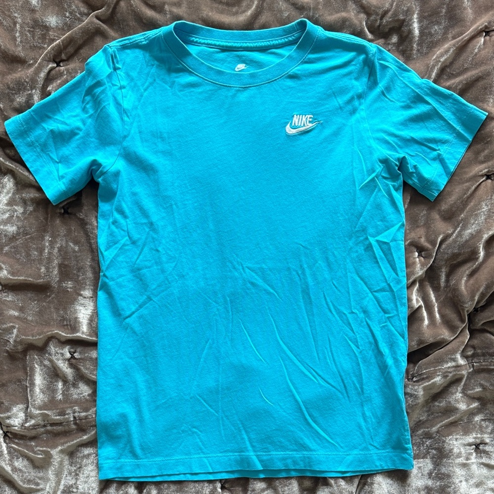 Nike Aqua Blue Tee with White Logo